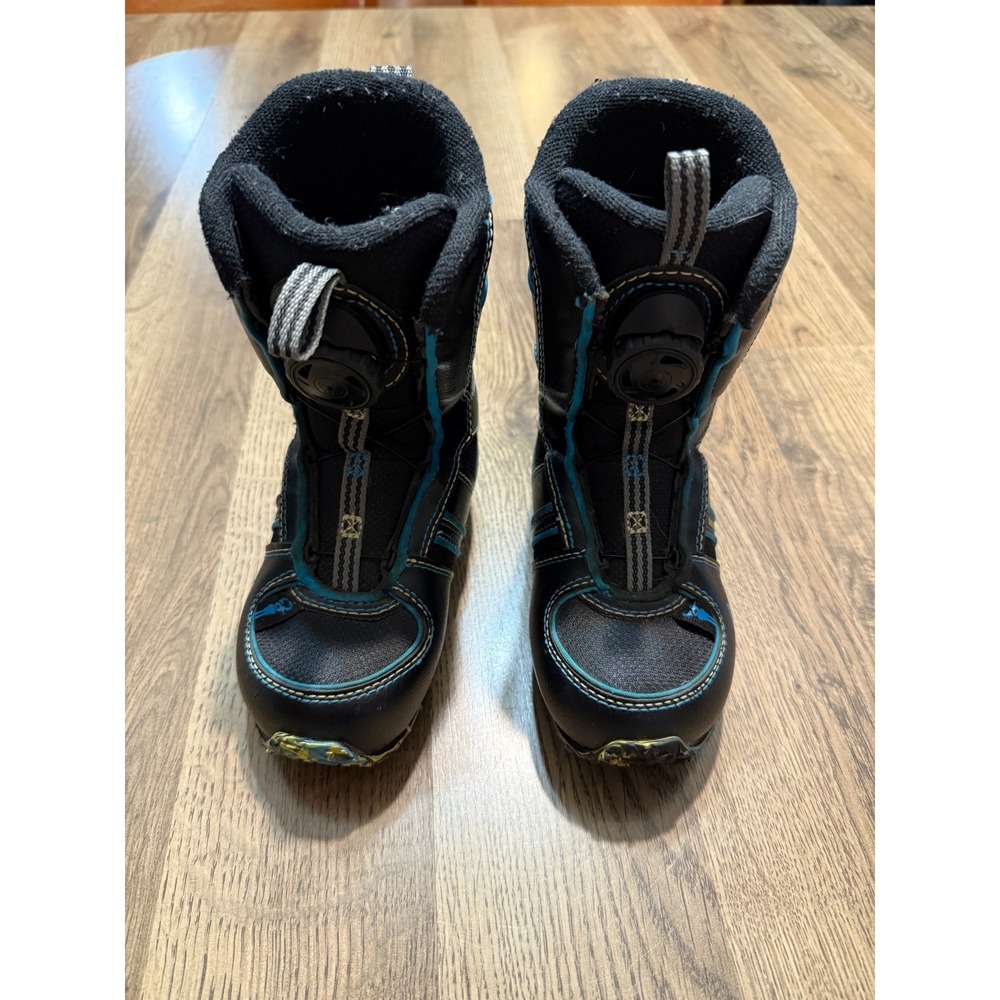 K2 Shoes, Youth Boys Size 11 Black, Leather, Ankle, Mini Turbo Snowboard Boots